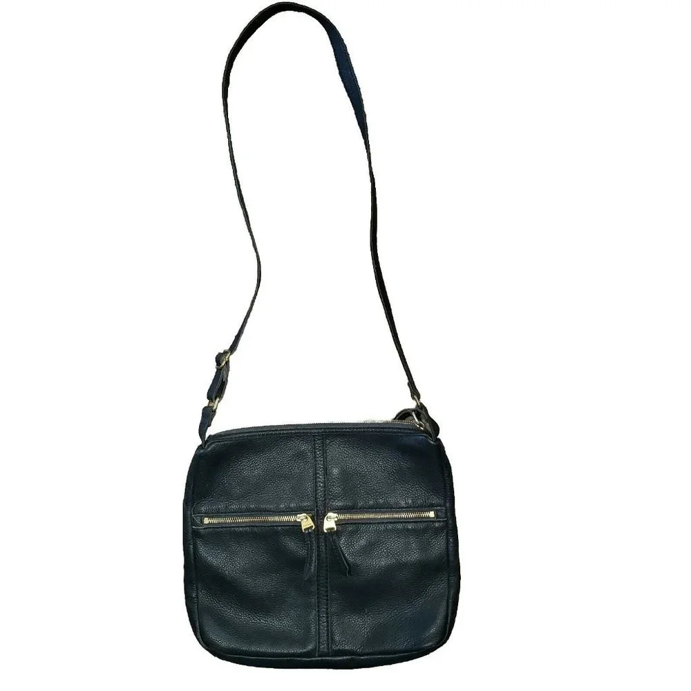 Women’s Leather Crossbody‎ Bag FOSSIL Black Adjustable Strap